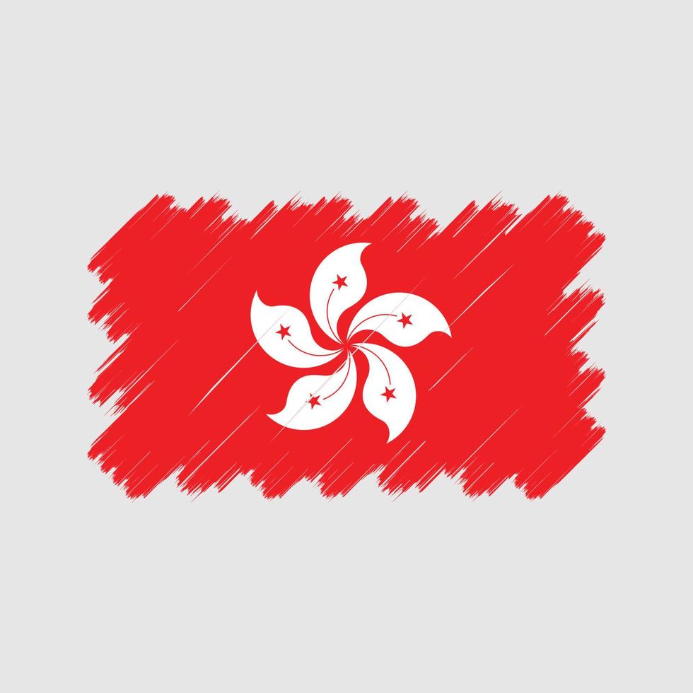 hong kong vlag penseelstreken. nationale vlag vector