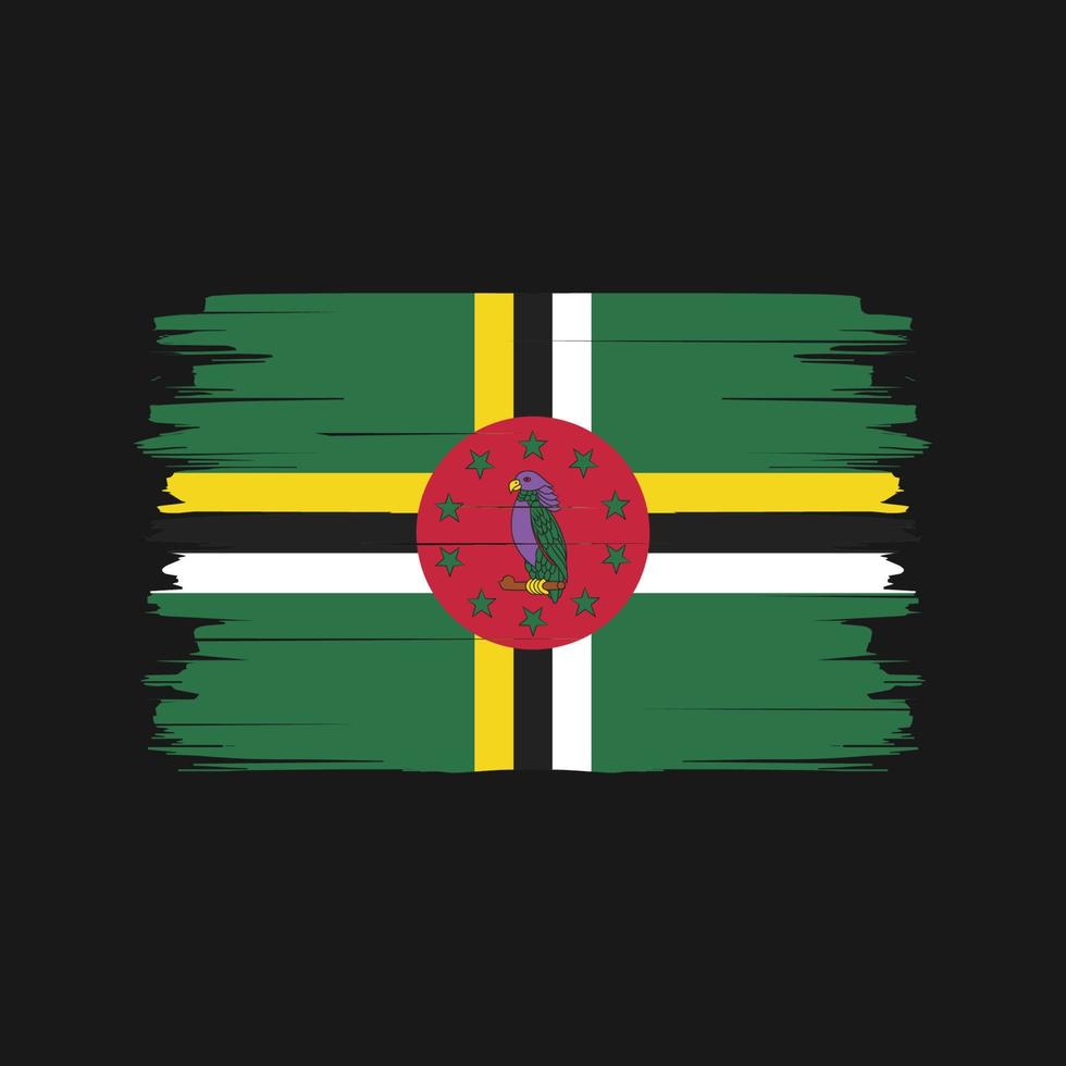 Dominica vlag borstel vector. nationale vlag vector