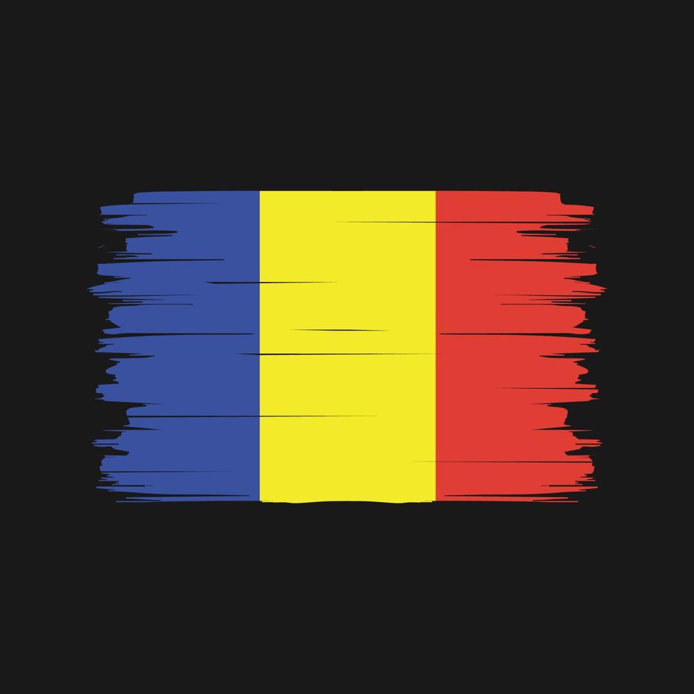 Roemenië vlag borstel vector. nationale vlag vector