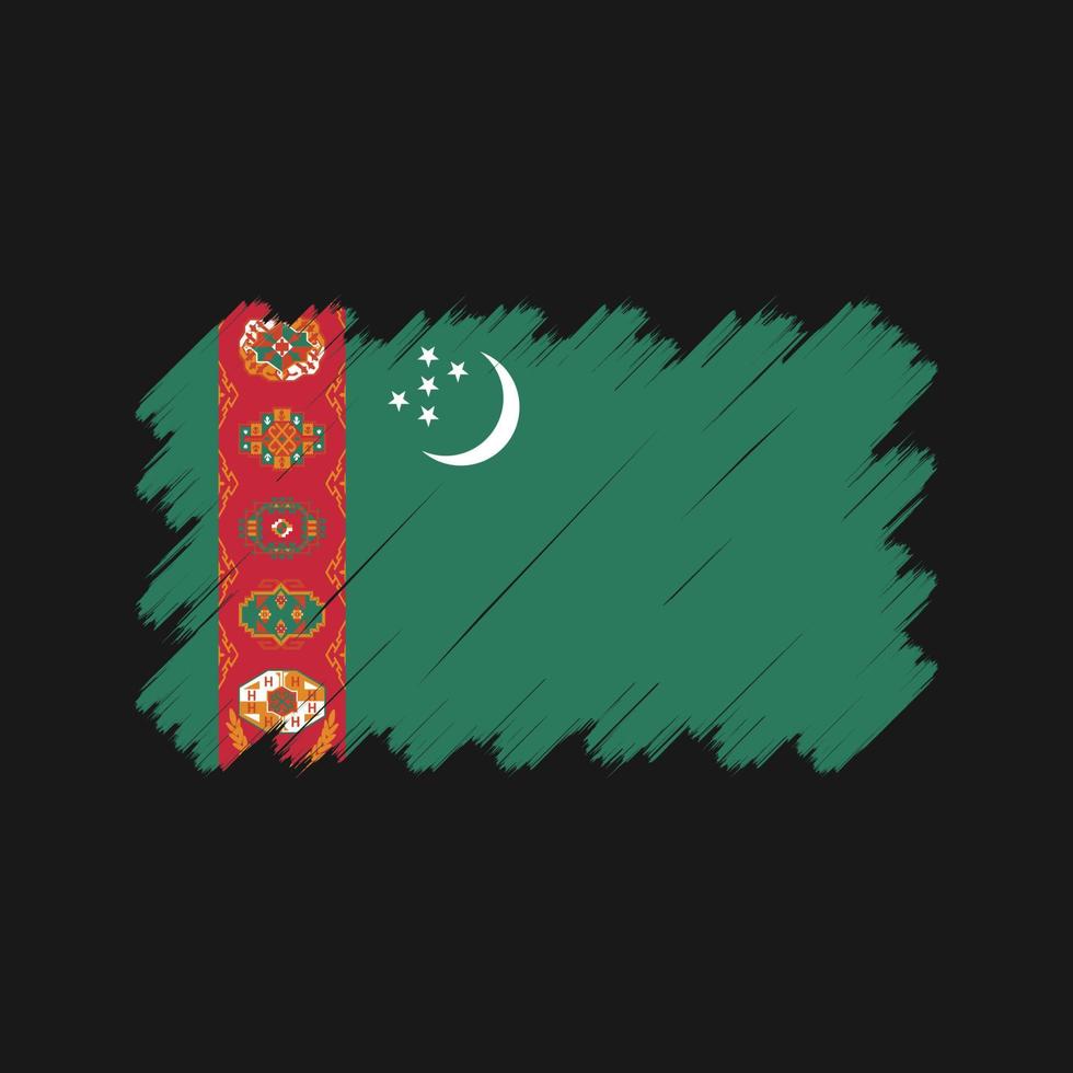 Turkmenistan vlag penseelstreken. nationale vlag vector