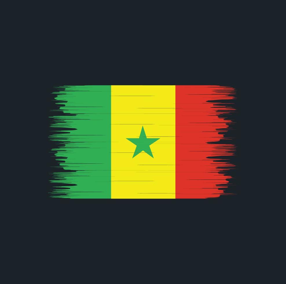 Senegal vlag borstel vector. nationale vlag vector