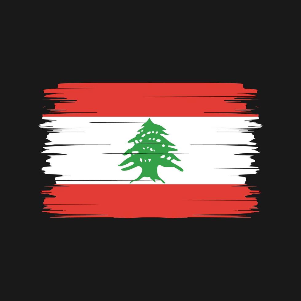 Libanon vlag borstel vector. nationale vlag vector