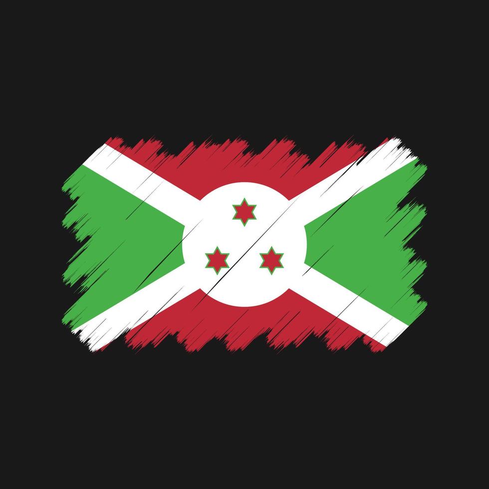 Burundese vlag penseelstreken. nationale vlag vector