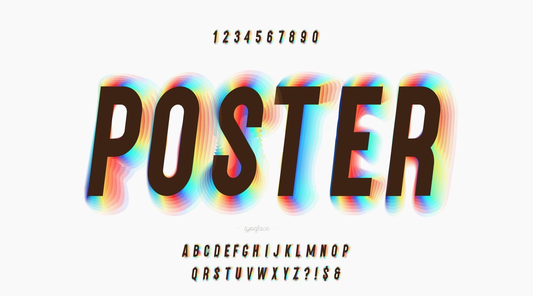 vector lettertype poster kleurrijke moderne typografie stijl