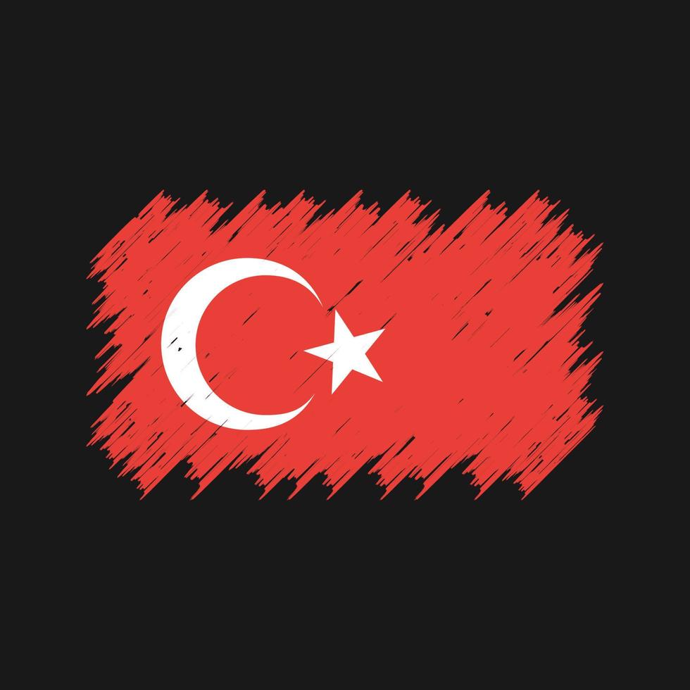 turkije vlag borstel. nationale vlag vector