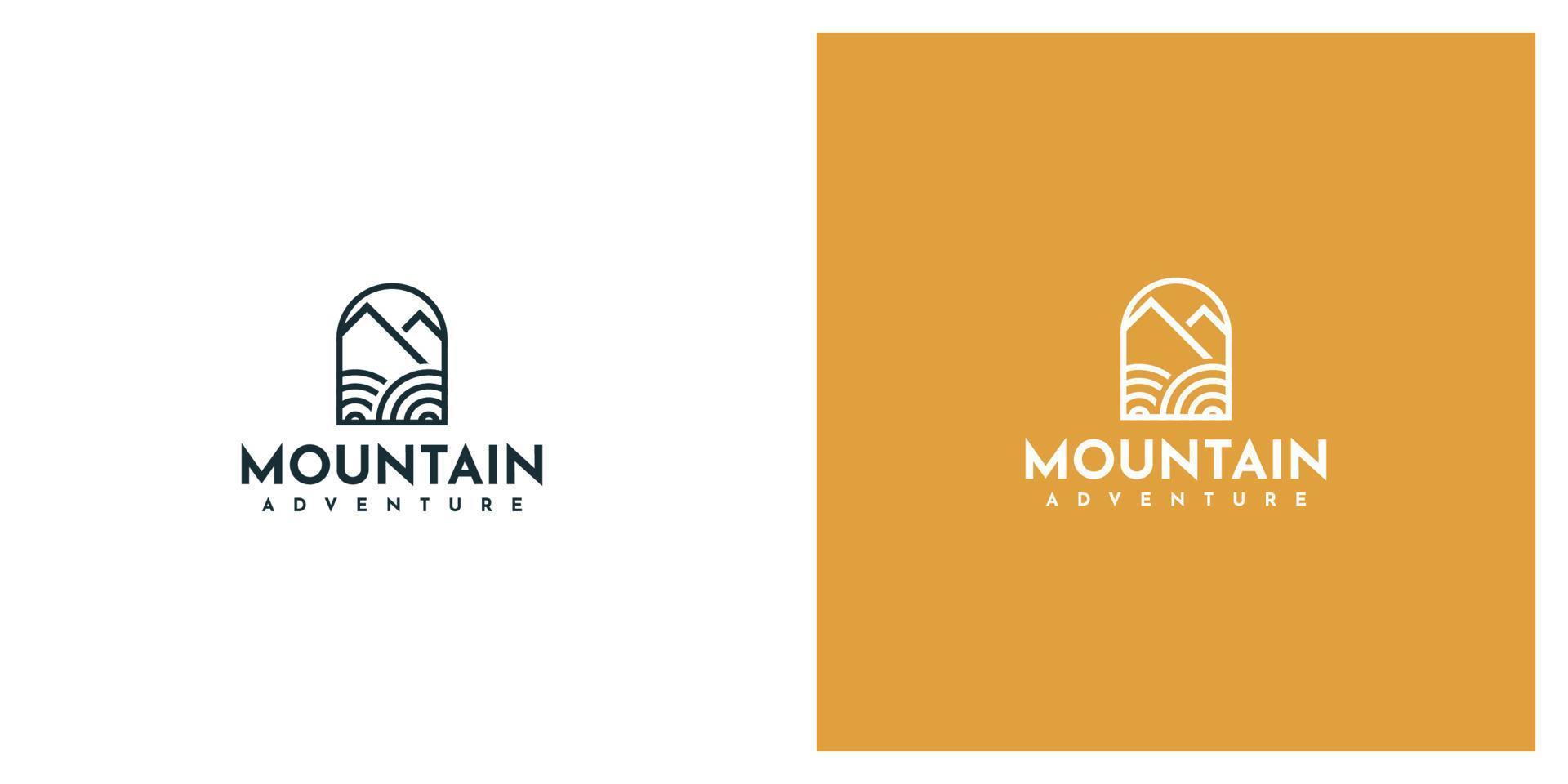 berg avontuur logo sjabloonontwerp vector