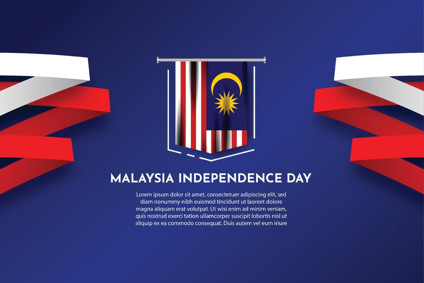 Maleisië onafhankelijkheidsdag achtergrond illustratie sjabloonontwerp vector
