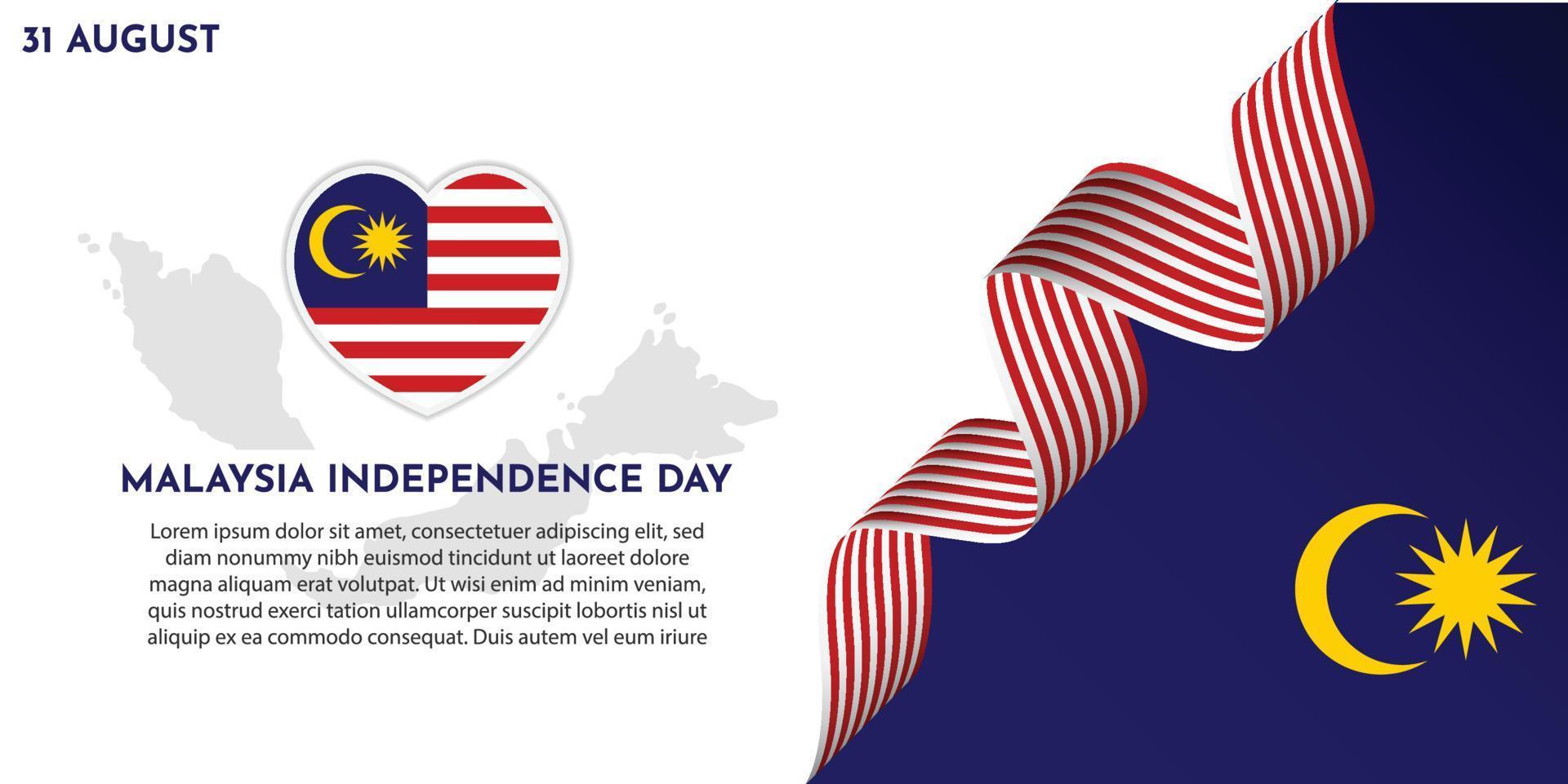 Maleisië onafhankelijkheidsdag achtergrond illustratie sjabloonontwerp vector