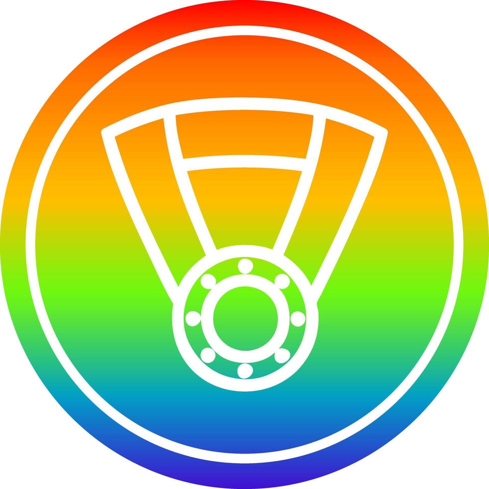 medaille award circulaire in regenboog spectrum vector