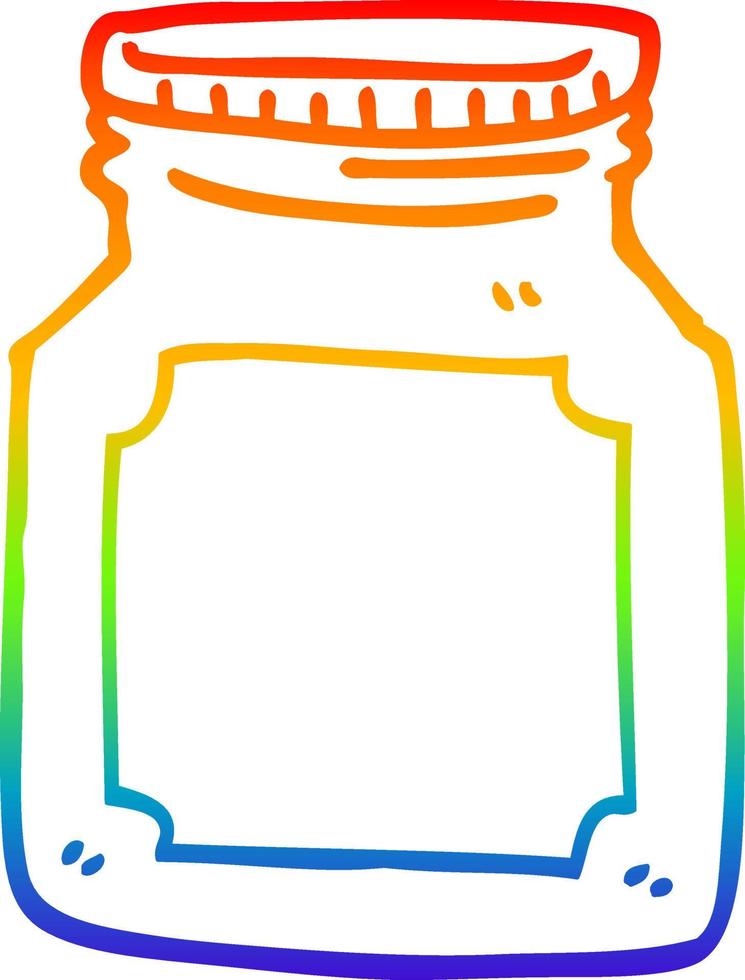 regenboog gradiënt lijntekening cartoon voorraadpot vector