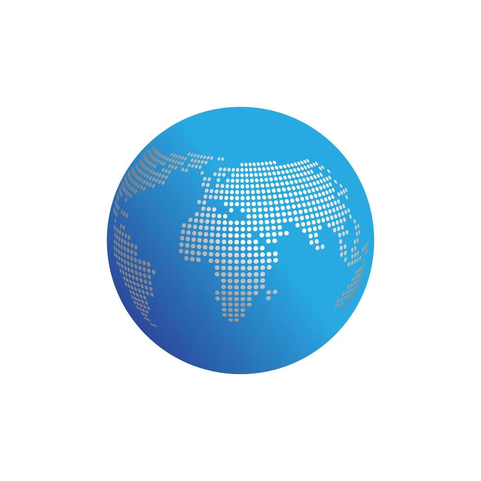 blue earth globe tech vector met cirle contryisland