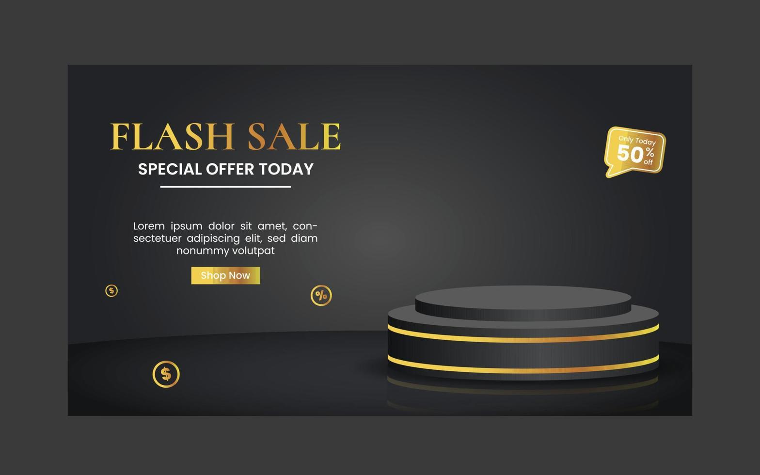 luxe podium flash verkoop banner vector