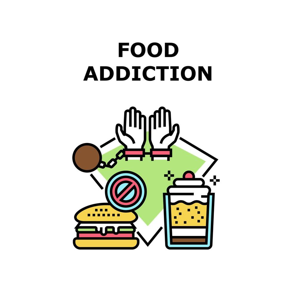 voedselverslaving vector concept kleur illustratie