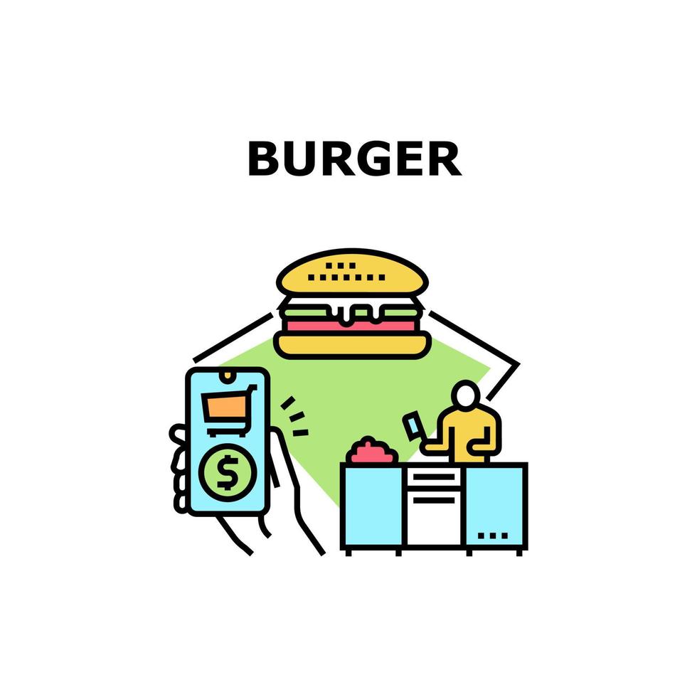 hamburger fastfood vector concept kleur illustratie