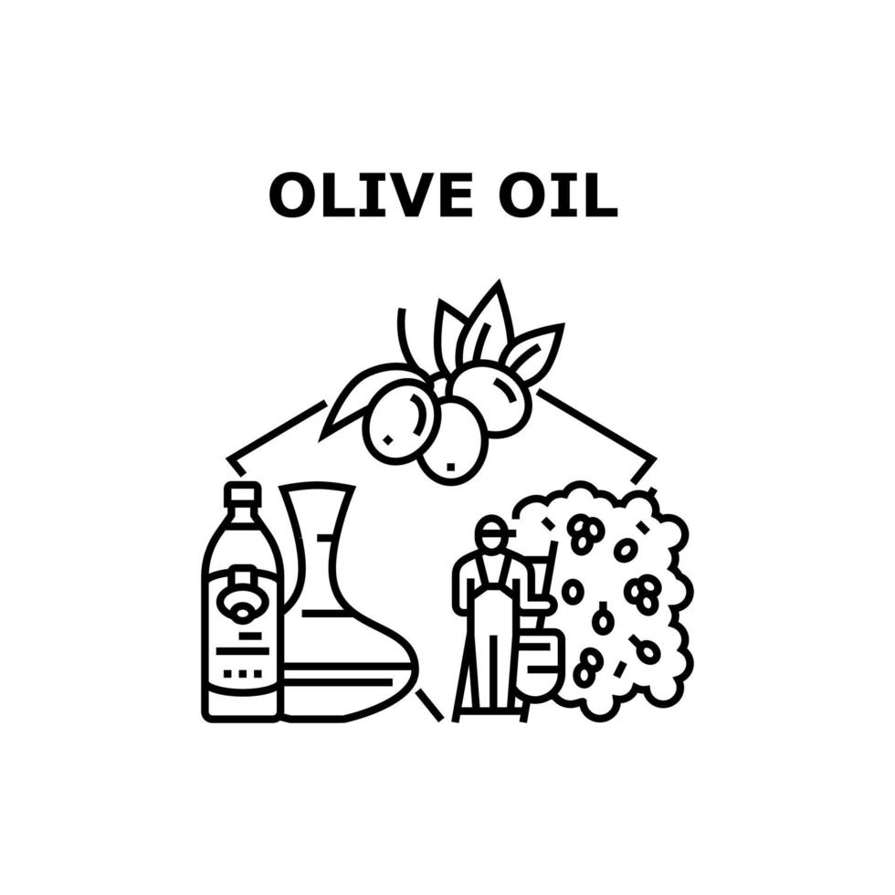olijfolie vloeibare vector concept zwarte illustratie