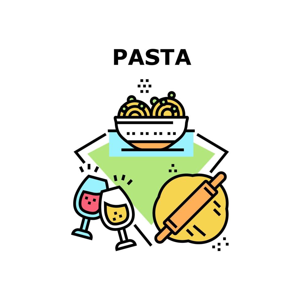 pasta smakelijk gerecht vector concept kleur illustratie