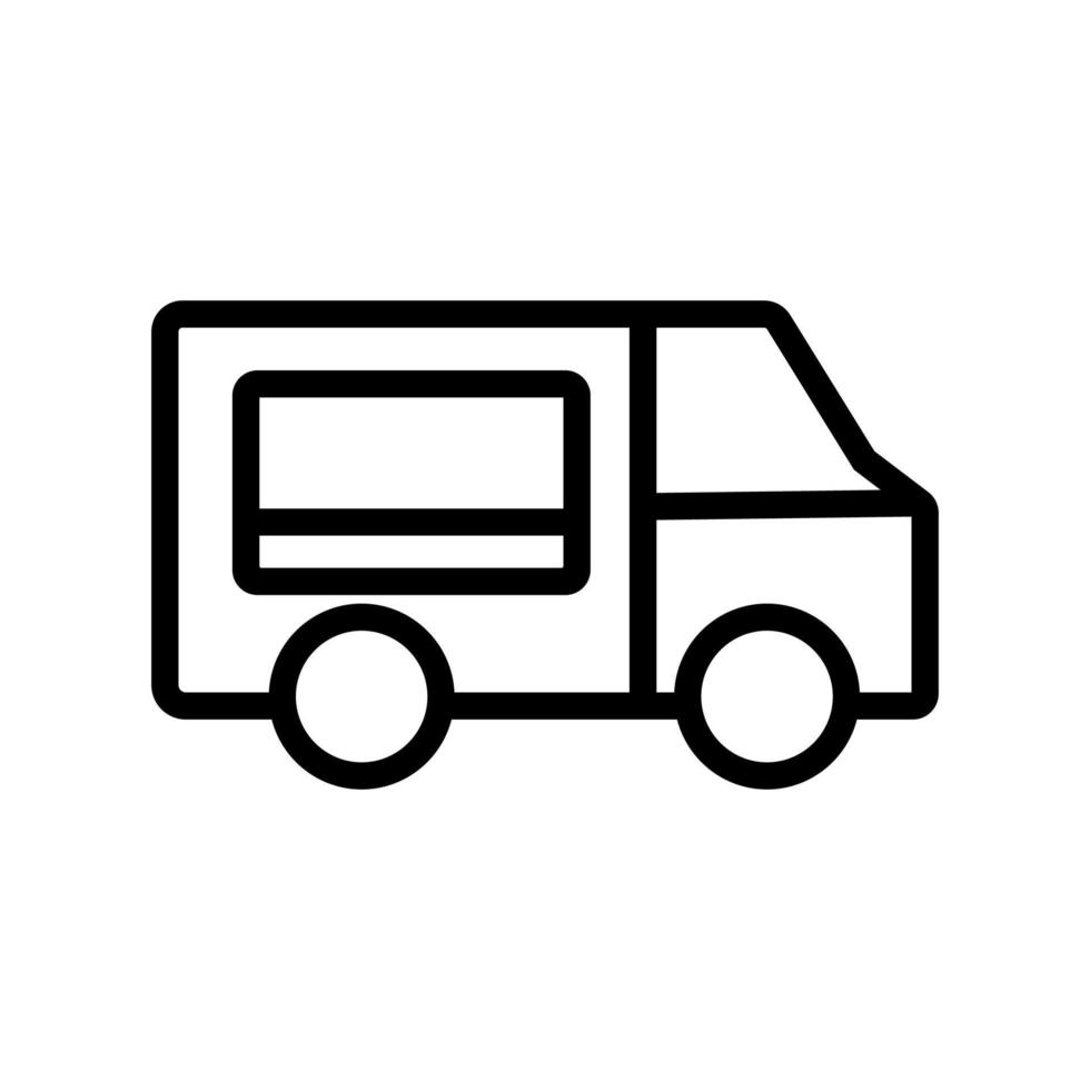 voedsel vrachtwagen pictogram vector. geïsoleerde contour symbool illustratie vector