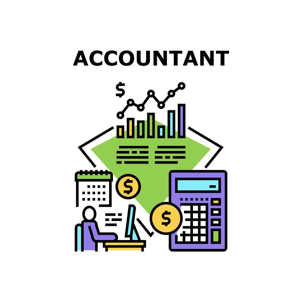 accountant baan vector concept kleur illustratie