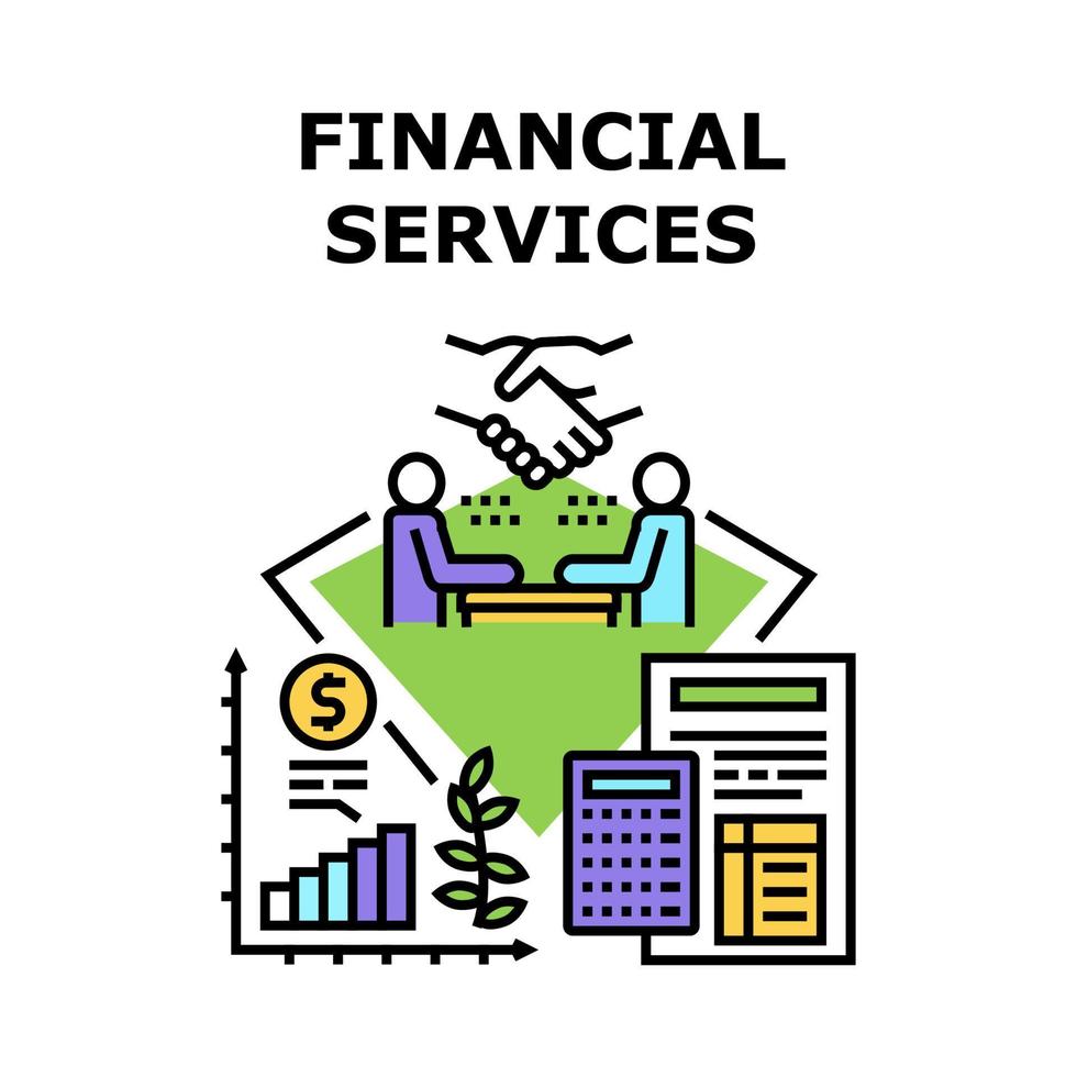 financiële diensten concept kleur illustratie vector