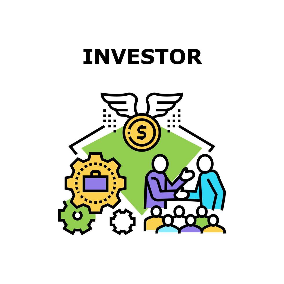 investeerder zakenman concept kleur illustratie vector