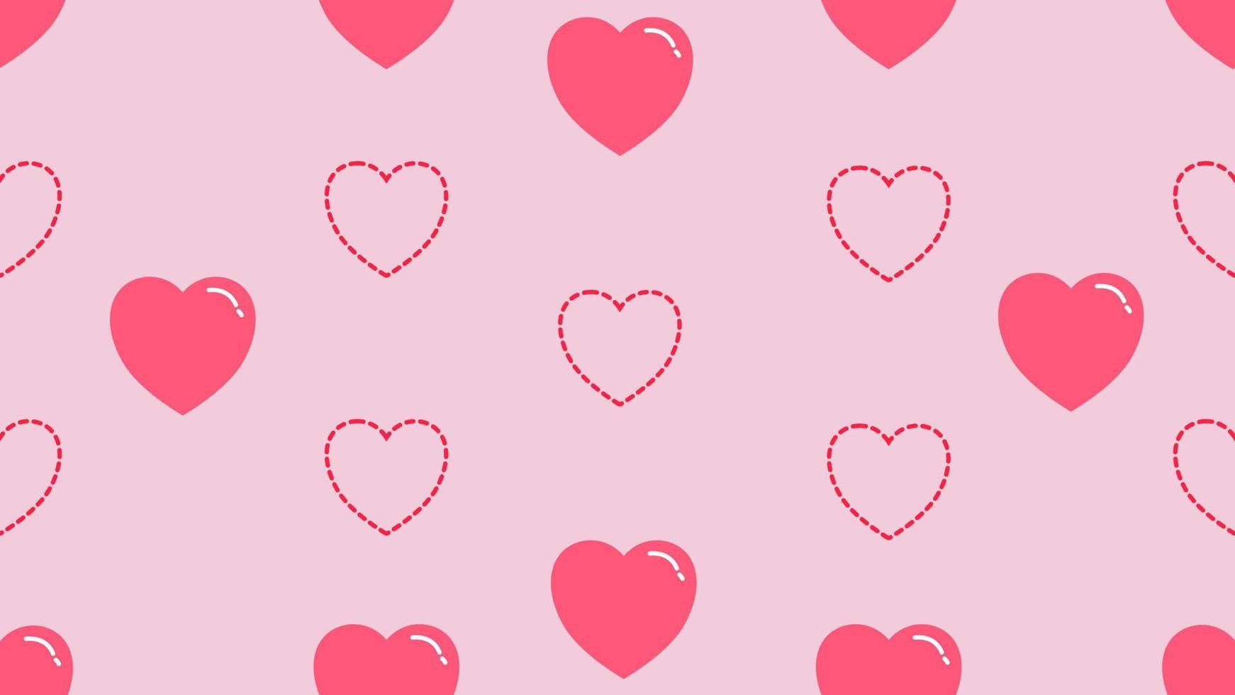schattig hart naadloos patroon op roze achtergrond, perfect voor achtergrond, behang, briefkaart en achtergrond vector