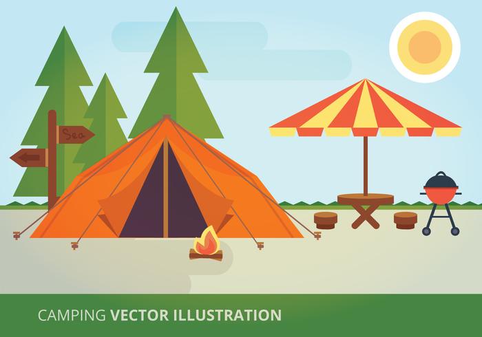 Camping Vectorillustratie vector