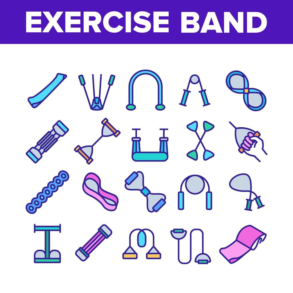 oefening band tools collectie iconen set vector