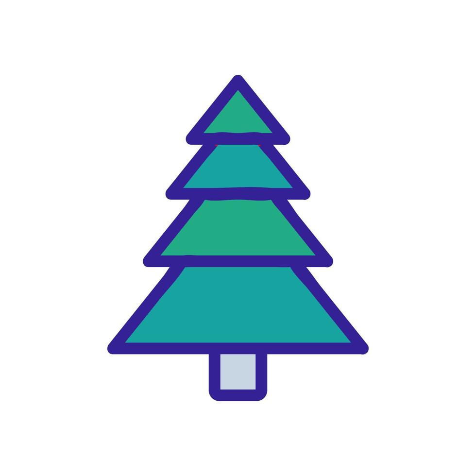 groenblijvende kerstboom pictogram vector. geïsoleerde contour symbool illustratie vector