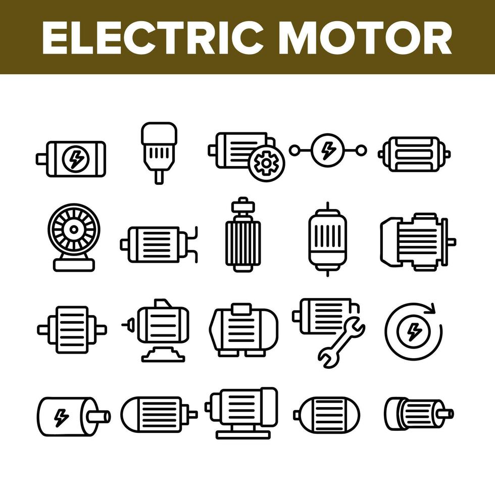 elektronische motor gereedschap collectie iconen set vector