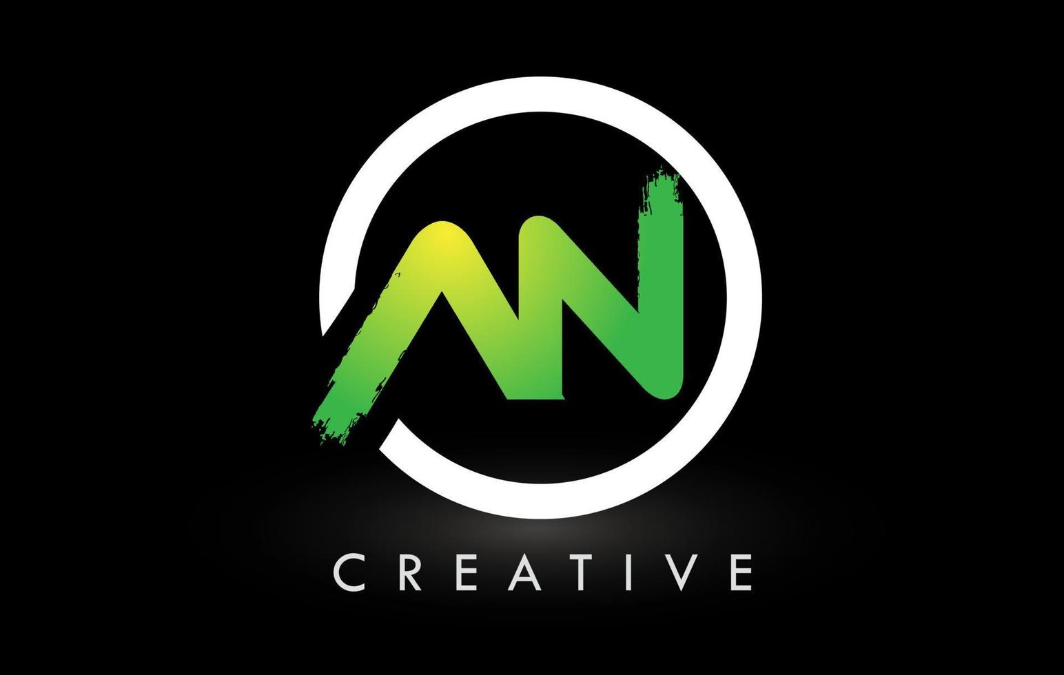 een groen wit borstel letter logo-ontwerp. creatieve geborstelde letters pictogram logo. vector