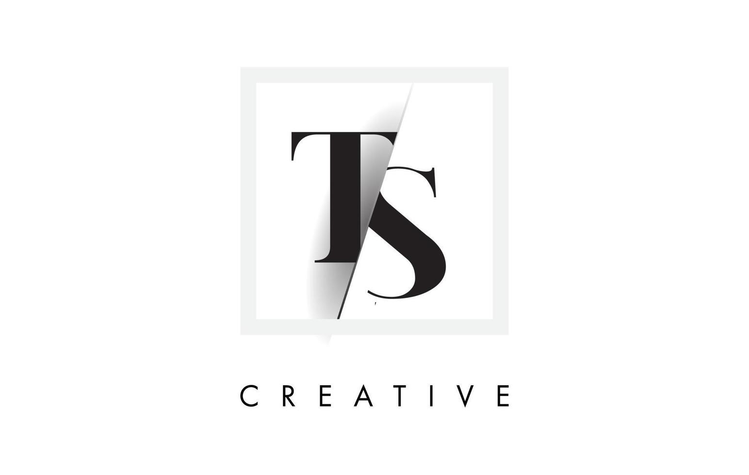 ts serif letter logo-ontwerp met creatieve doorsneden snit. vector