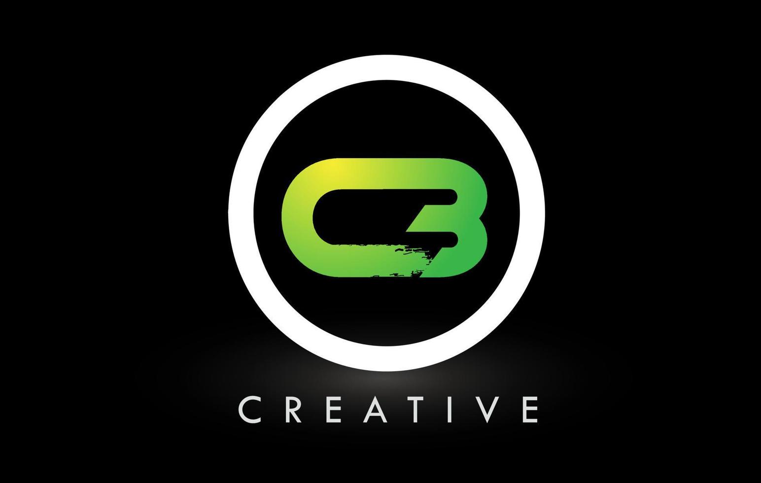 cb groen wit borstel letter logo ontwerp. creatieve geborstelde letters pictogram logo. vector