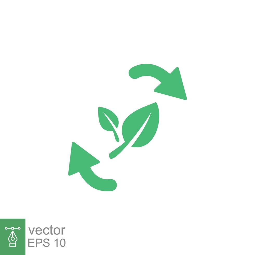 biologisch afbreekbaar recyclebaar plastic gratis pakketpictogram. vector bio recyclebaar afbreekbaar logo labelsjabloon. drie groene bladeren geïsoleerd op een witte achtergrond. eps 10.