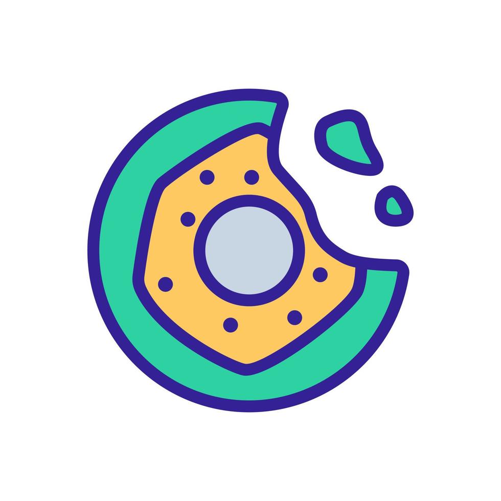 granen suikerglazuur donut pictogram vector overzicht illustratie