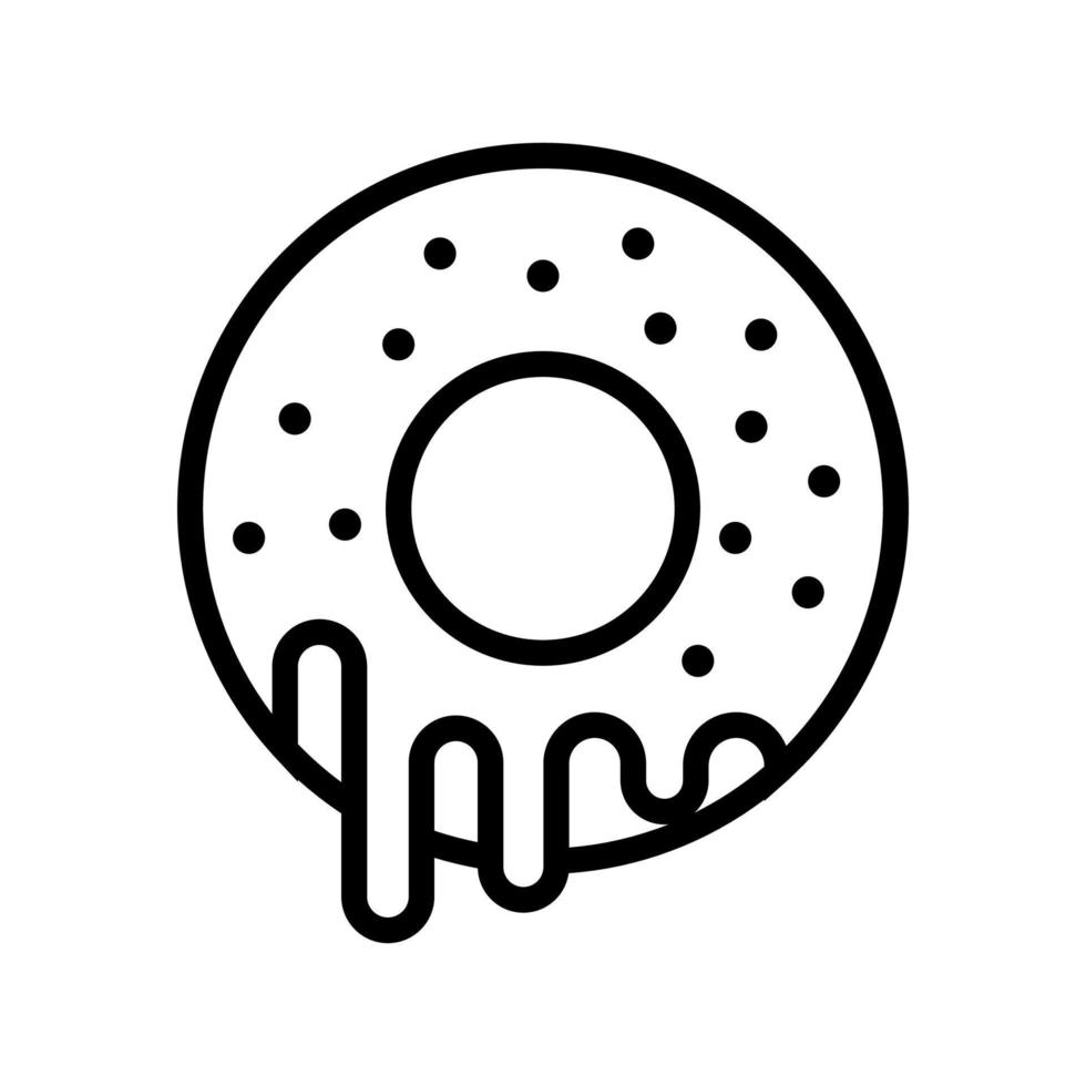 karamel donut pictogram vector overzicht illustratie