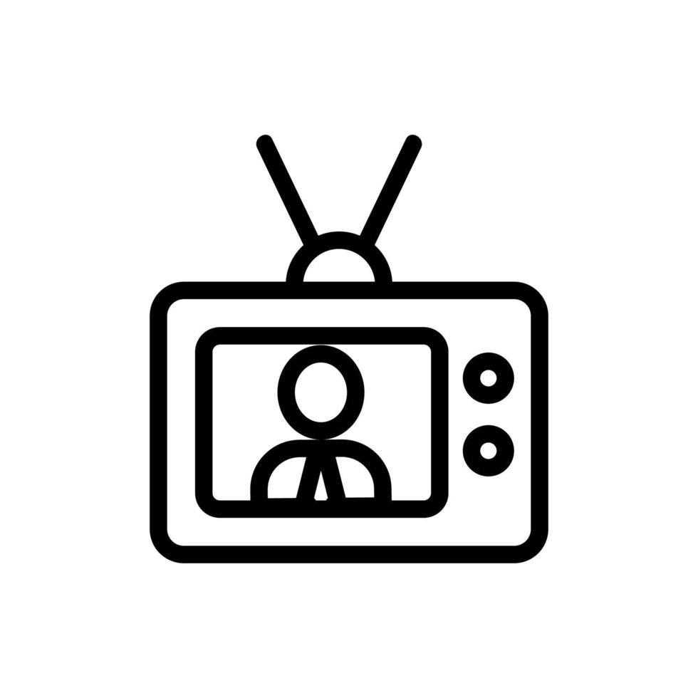 prestaties op de televisie icoon vector. geïsoleerde contour symbool illustratie vector