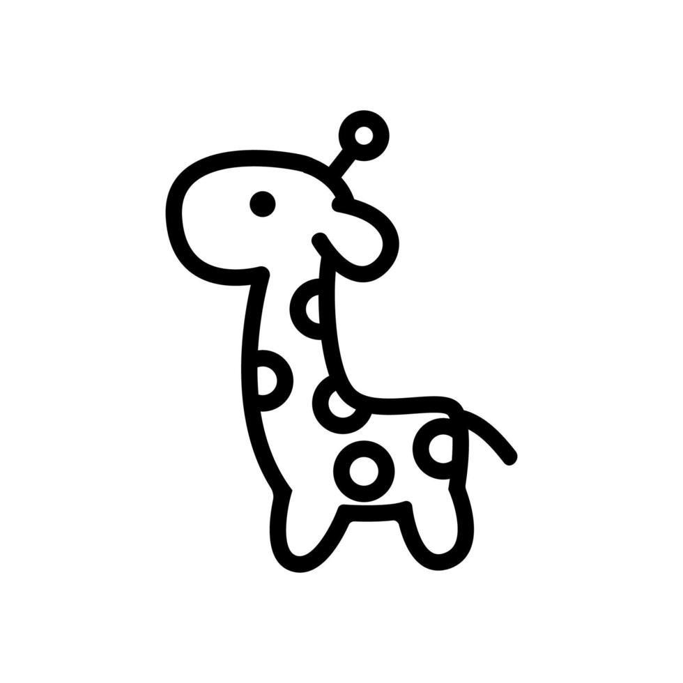 giraf speelgoed pictogram vector overzicht illustratie