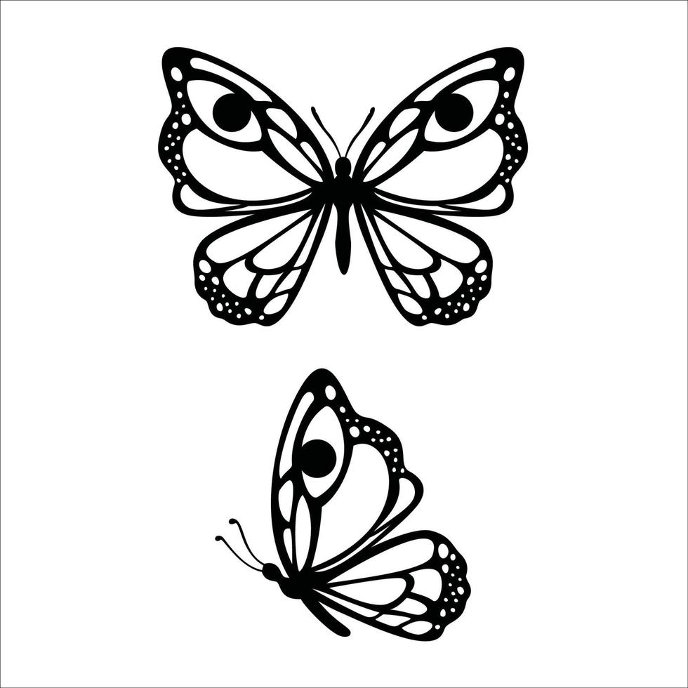 vlinder silhouet vectorillustratie. mooi insectenteken en symbool. vector
