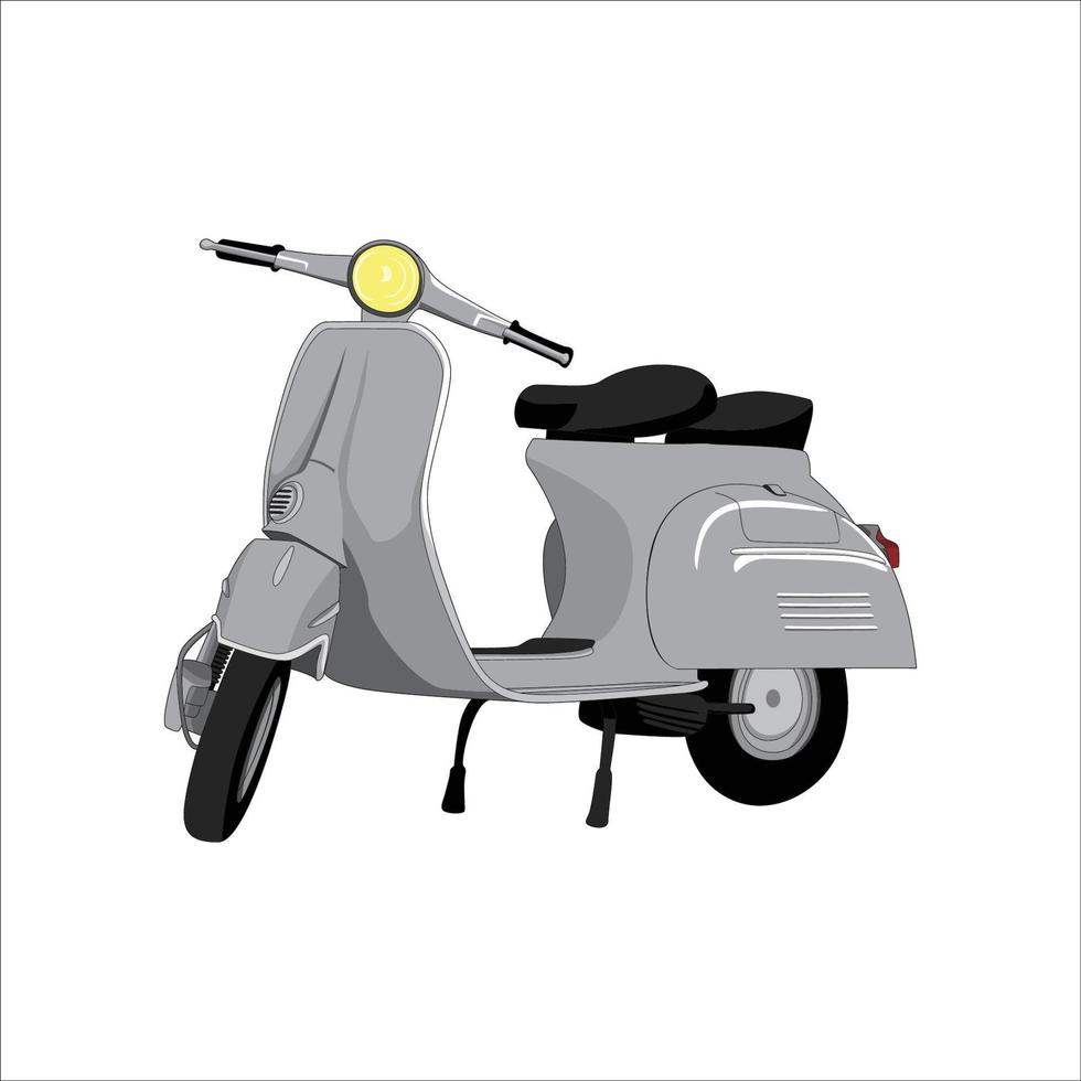 scooter vectorillustratie. vintage voertuig teken en symbool vector