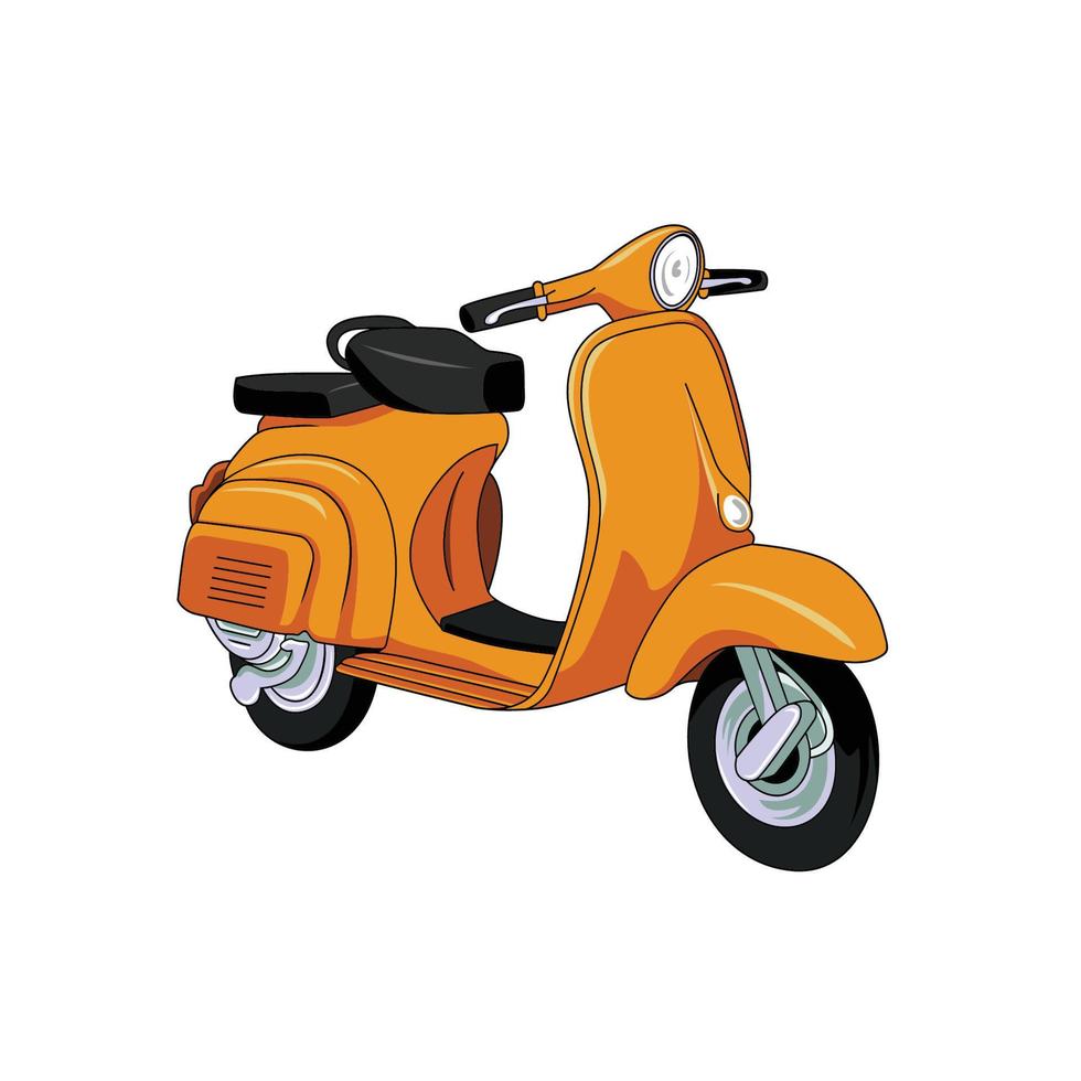 scooter vectorillustratie. vintage voertuig teken en symbool vector