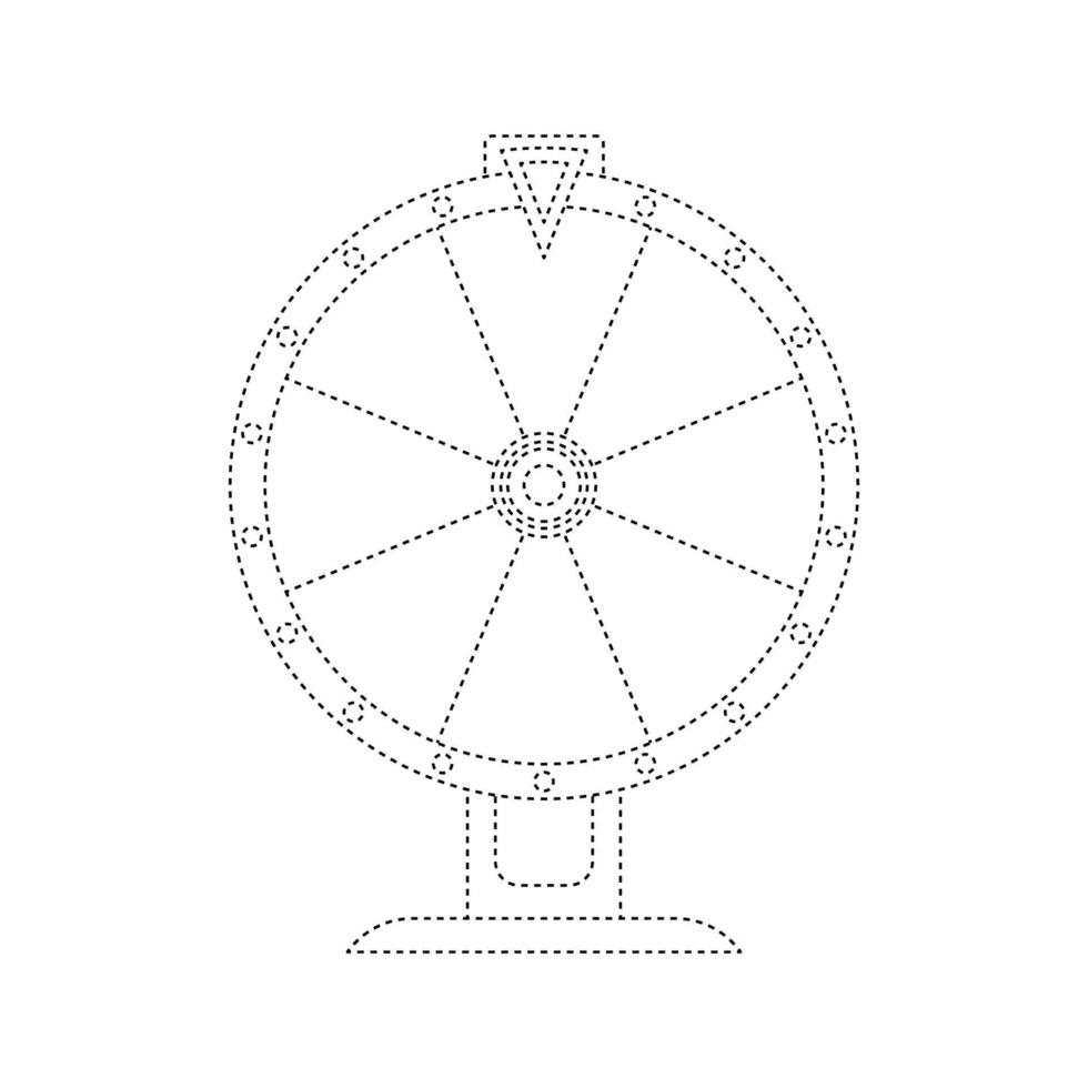 werkblad voor het traceren van fortuinwielen voor kinderen vector