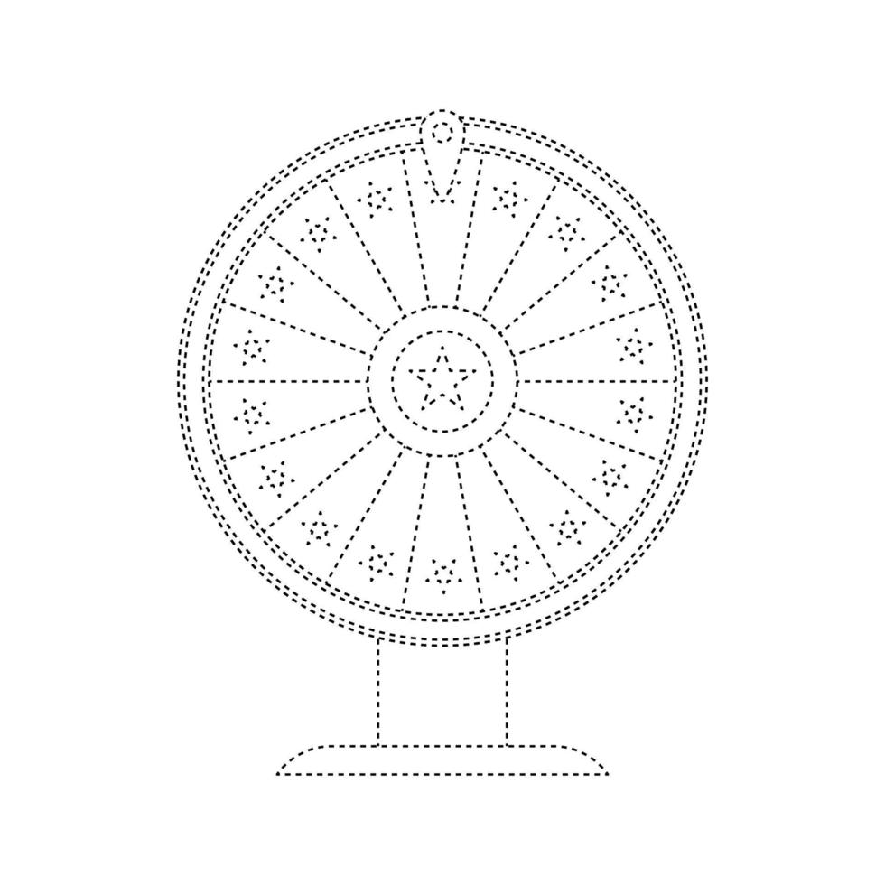 werkblad voor het traceren van fortuinwielen voor kinderen vector