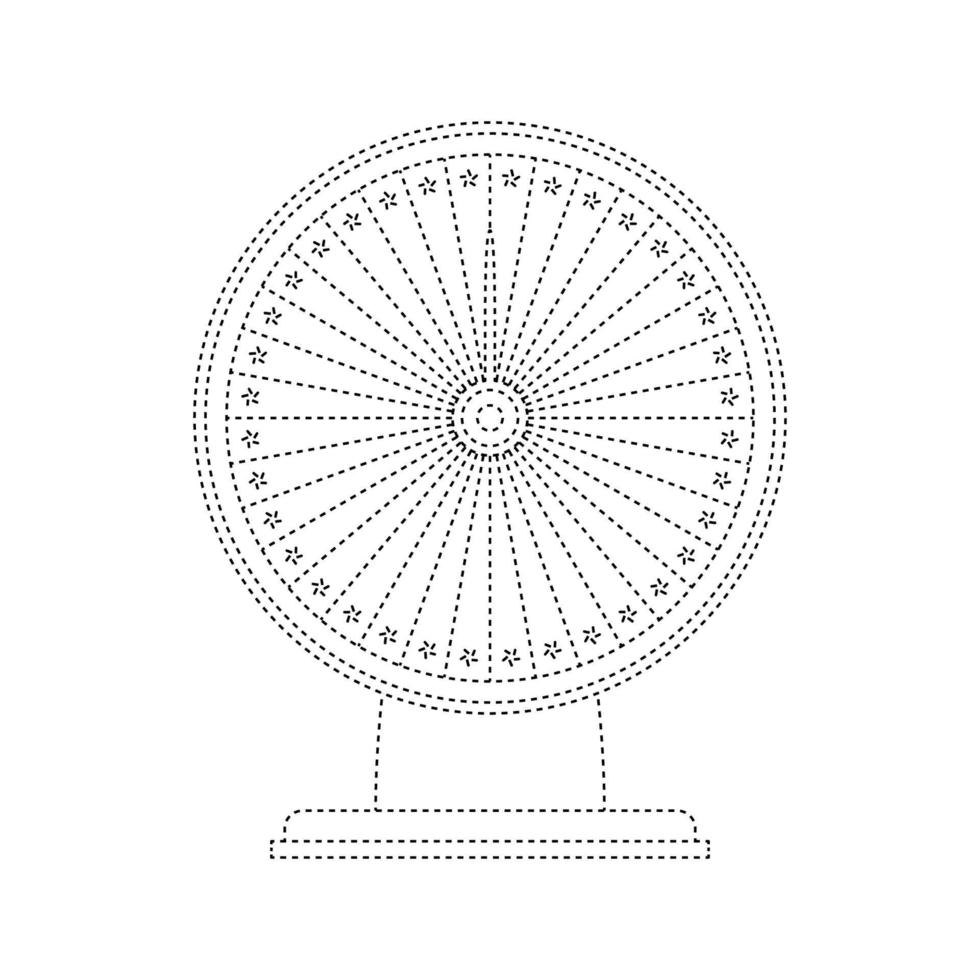 werkblad voor het traceren van fortuinwielen voor kinderen vector