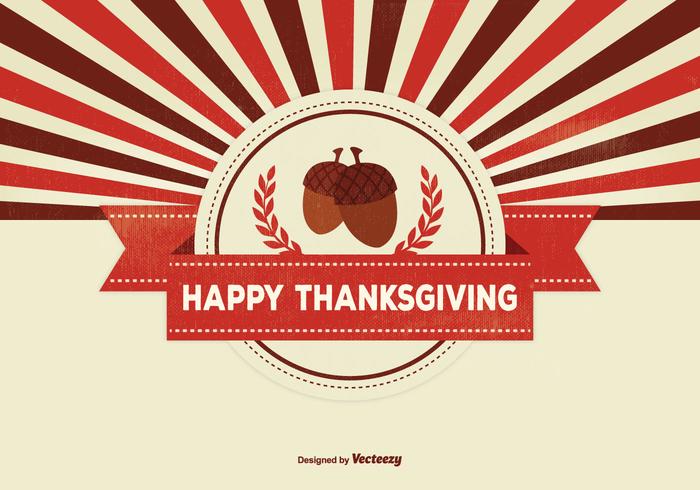 Retro Thanksgiving Achtergrond Illustratie vector