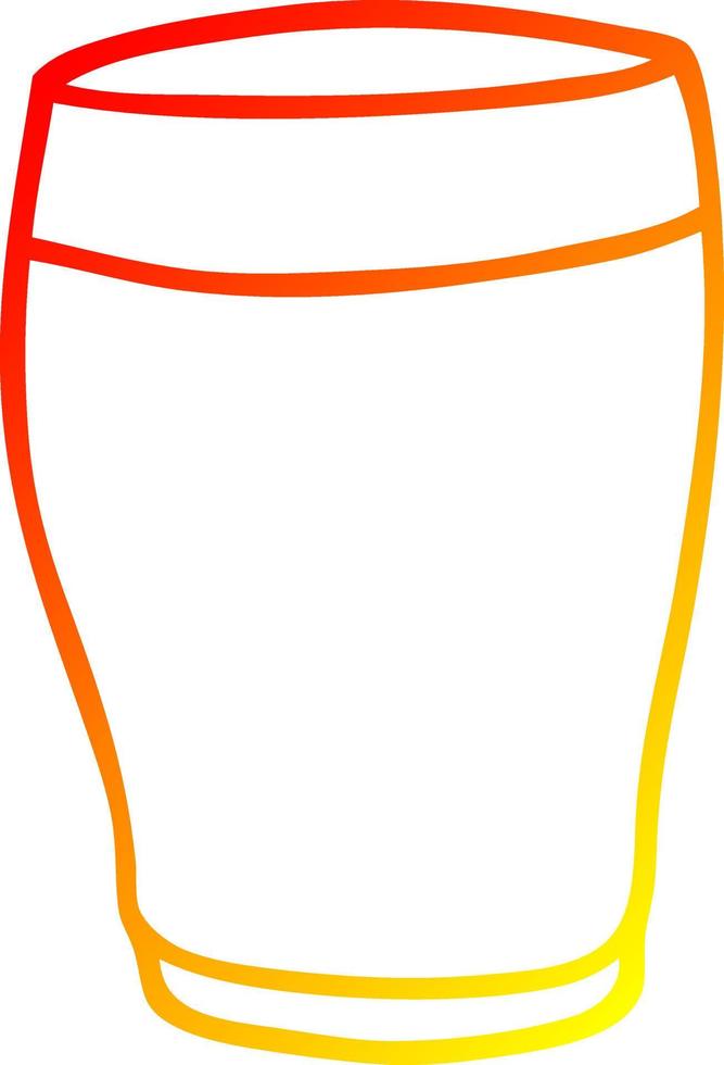 warme gradiënt lijntekening cartoon glas melk vector