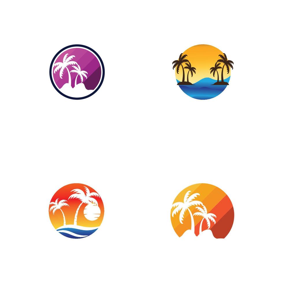 palmboom zomer logo sjabloon vector