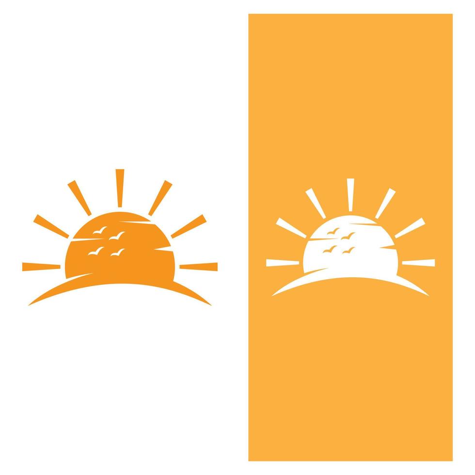 oceaan zonsondergang logo ontwerp inspiratie. geïsoleerd op witte achtergrond vector