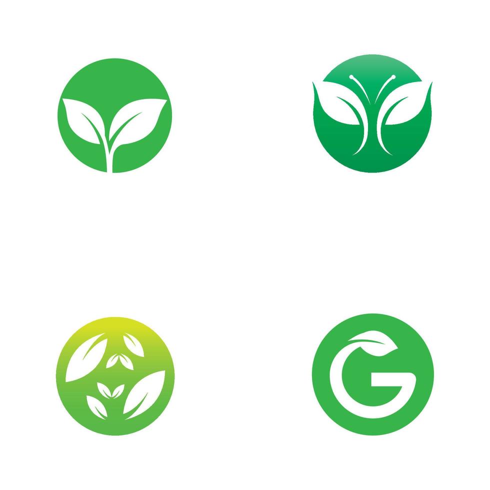 groen blad logo. vectorontwerp van tuinen, planten en natuur. vector