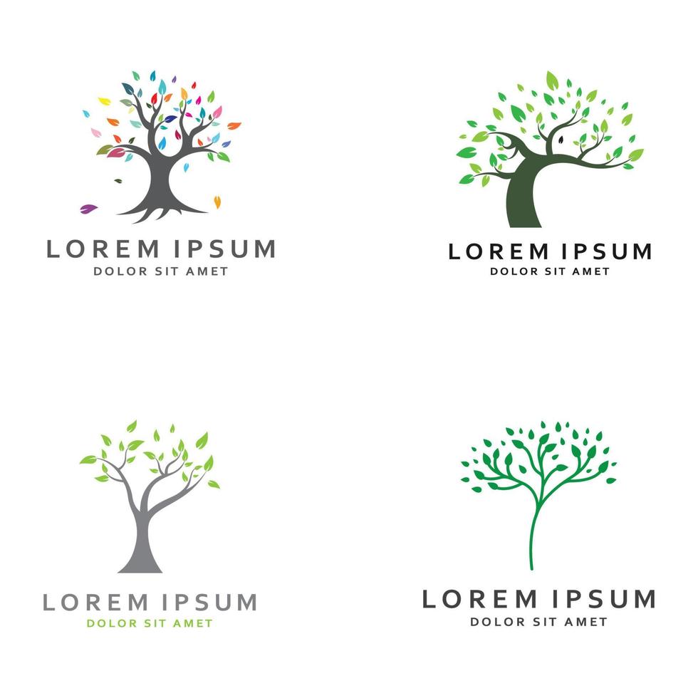 levende boom logo ontwerp, met behulp van een vector illustratie sjabloon concept.