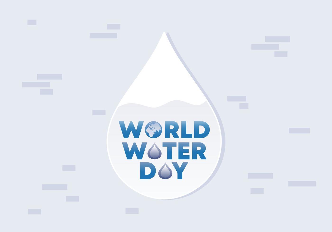 wereld water dag poster banner achtergrond met waterdruppel op grijze kleur vector